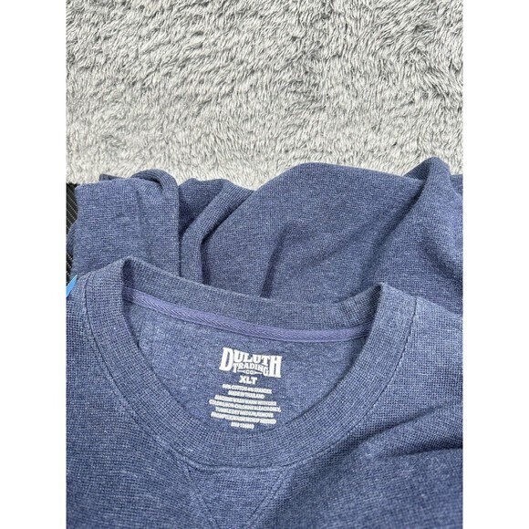 Duluth Trading Co Thermal Mens XLT Blue‎ Waffle Knit Pocket Long Sleeve Shirt - Picture 2 of 6